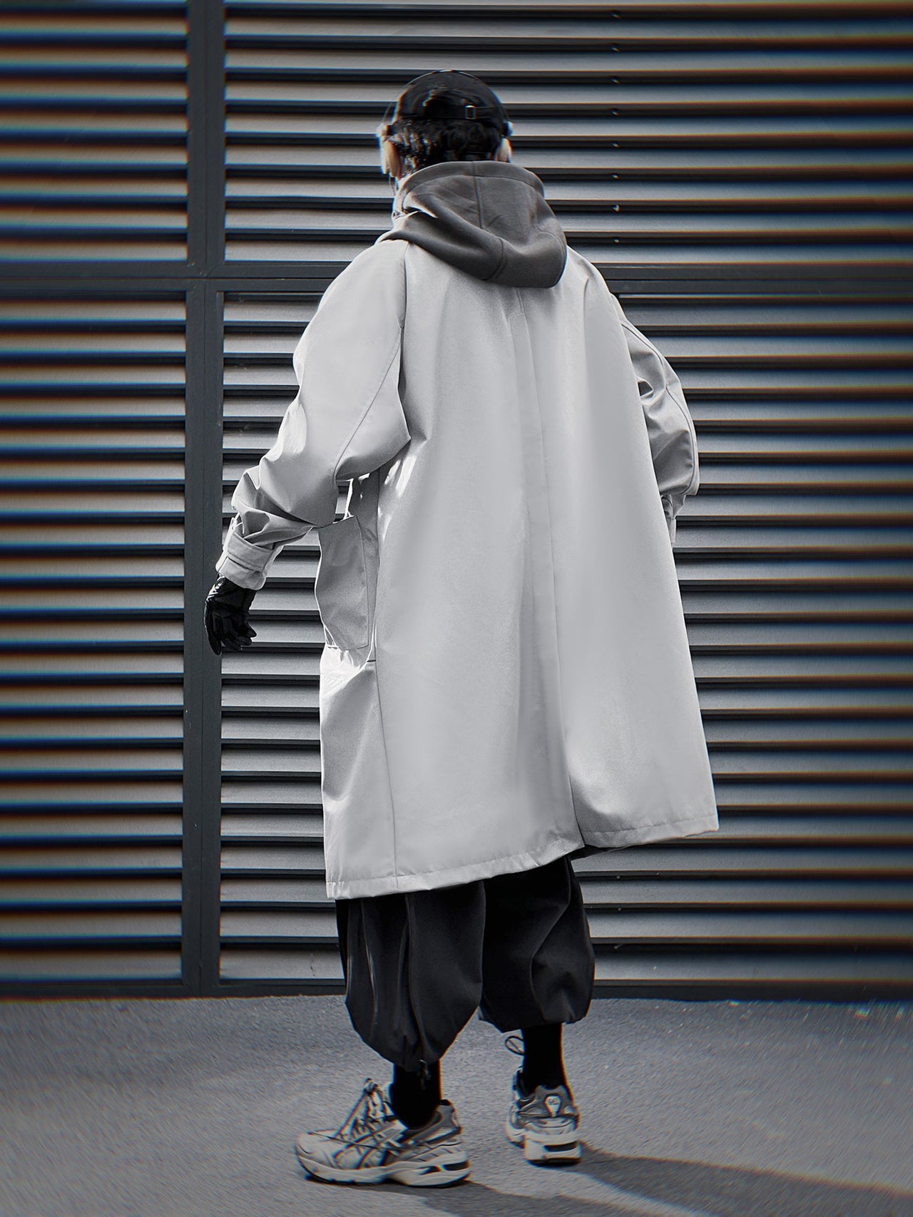 HiJ36 Grey Urban Trench Coat