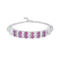 S925 Sterling Silver Purple Garnet Bracelet Women Fashion Zircon Light Luxury Jewelry