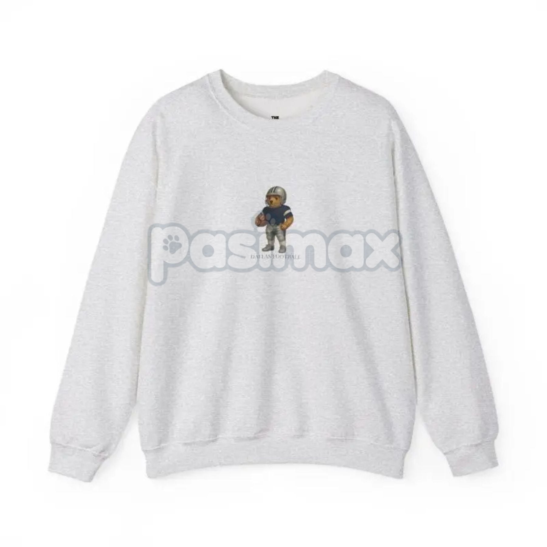 Vintage Football Teddy Bear Sweatshirt – Custom Team Fan Gift in Ash Color