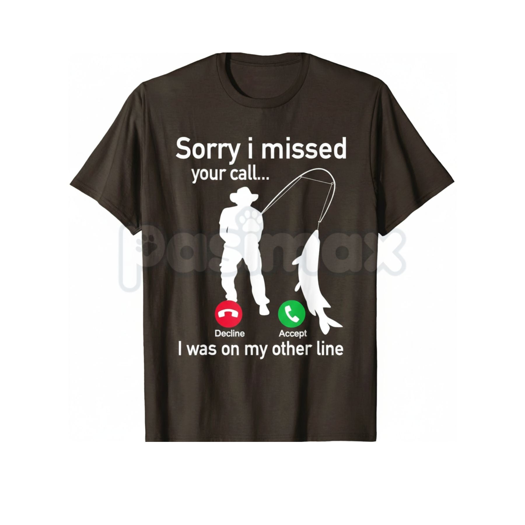 Funny Fishing Phone Call T-Shirt - Hooked Fishing Line Graphic Tee, Sarcastic Fisherman Out of Office Shirt, Premium Heavyweight Bass & Trout Angler Top, Humorous Fishing Gift for Men, Vintage Style Hook Line & Sinker Tee