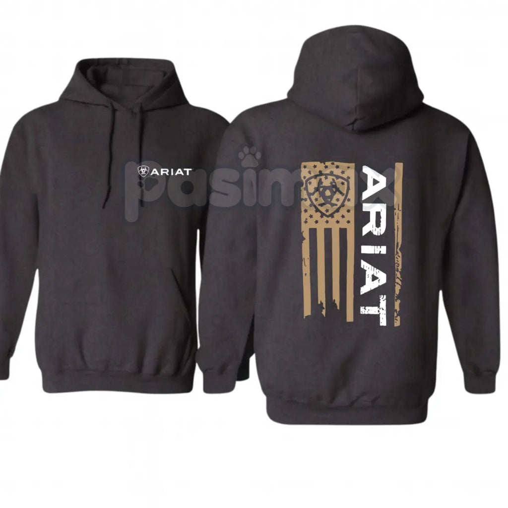 Ariat Flag Hoodie – Western Lifestyle Apparel Pullover, Classic Cowboy Style & American Flag Graphic, Unisex