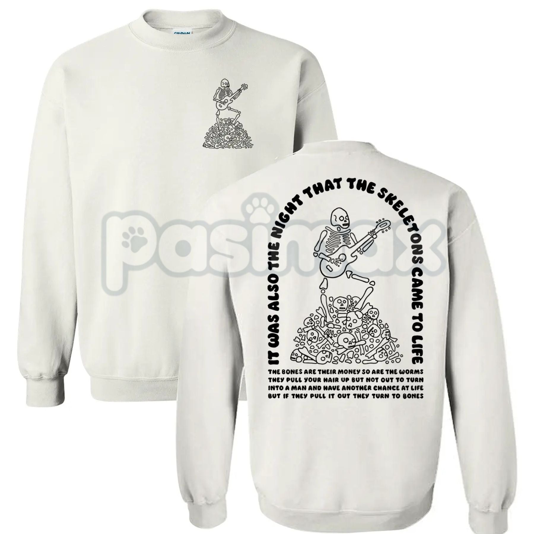 The Night That The Skeletons Came To Life Unisex Sweatshirt | Absurdist Spooky Cute Jumper | Niche Meme Apparel Gift