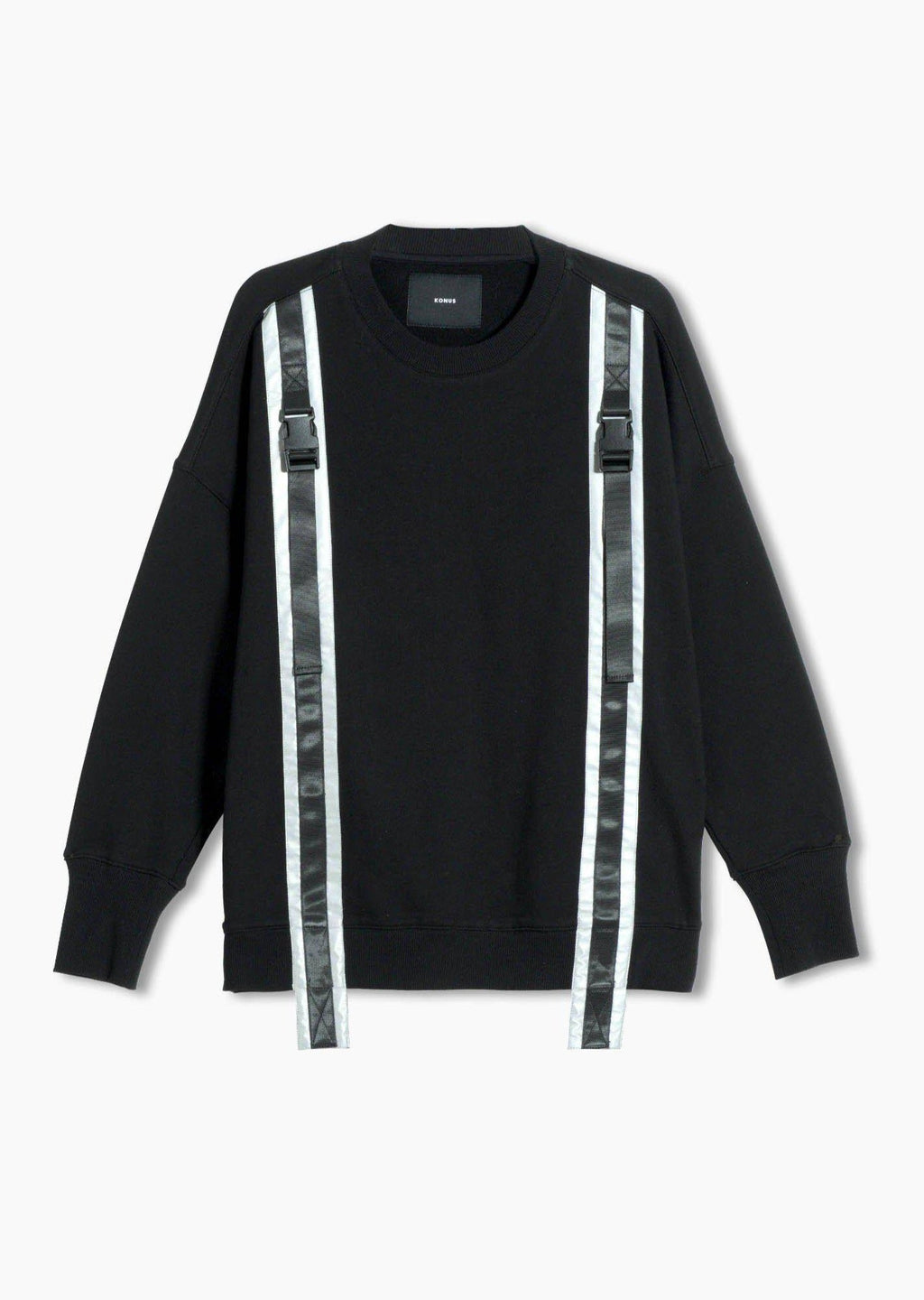 Men's Sweatshirt Reflective Tape Sweatshirt in Black