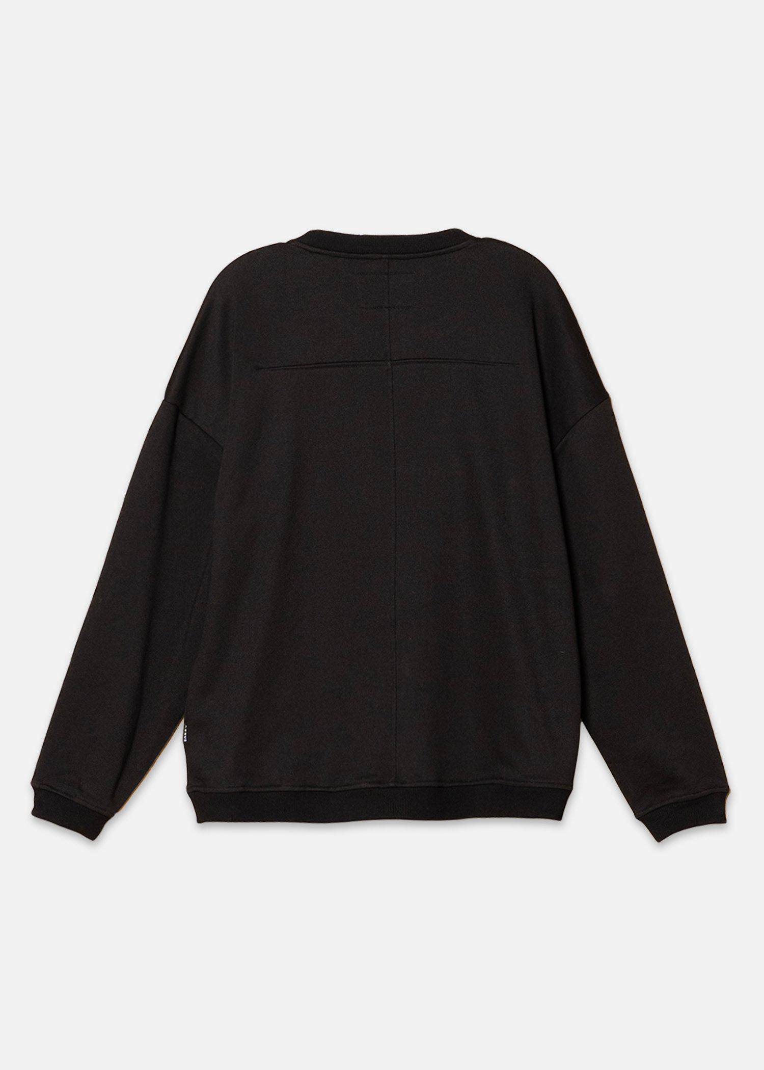Konus Men's Zipper Chest Pocket Sweatshirt in Black