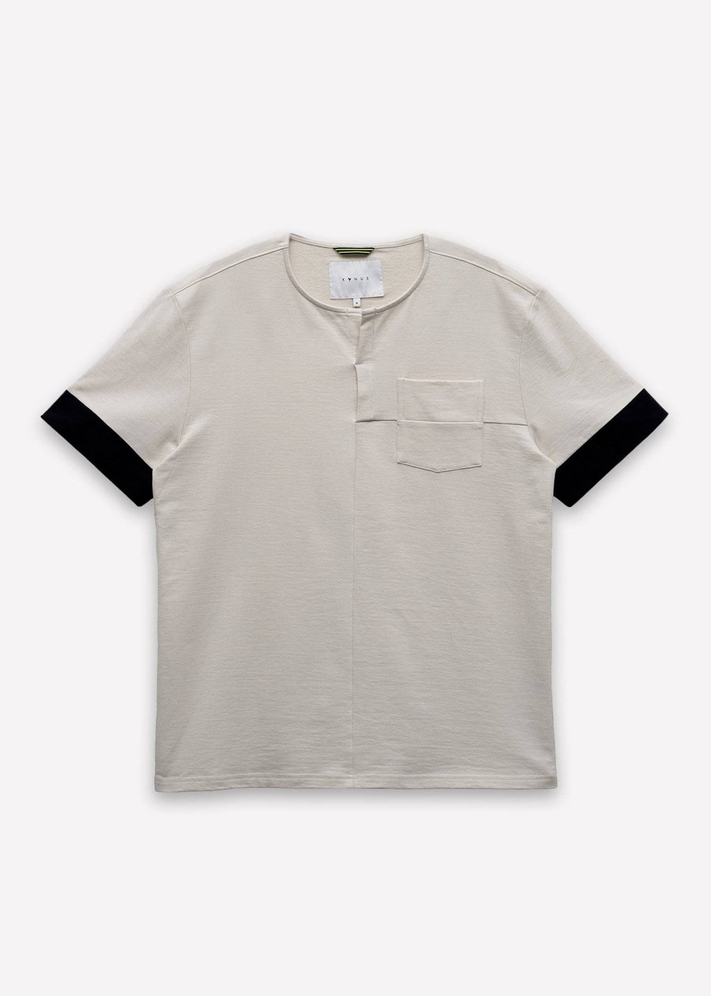 Konus Men's Ss Henley Tee / Owen In Beige