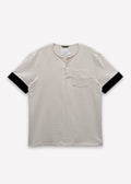 Konus Men's Ss Henley Tee / Owen In Beige