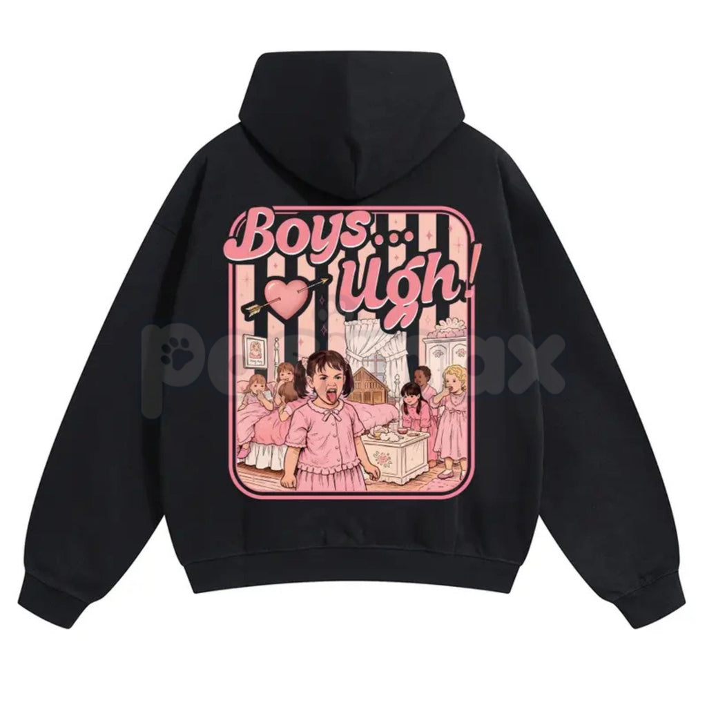 Unisex “Boys...Ugh!” 90s Movie Quote Hoodie – Funny Valentine's Streetwear Pullover, Retro Y2K Aesthetic Graphic Hoodie