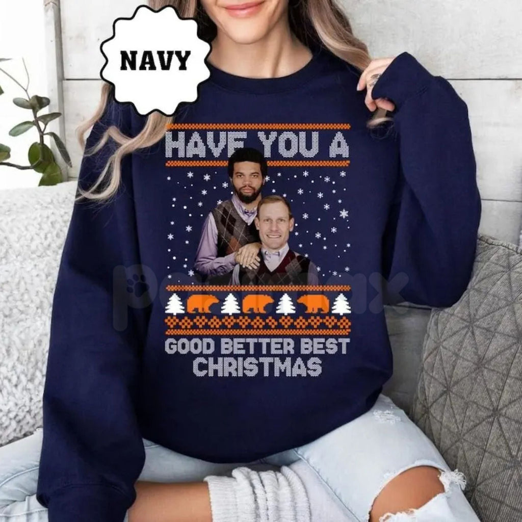 Caleb Williams Ben Johnson Ugly Christmas Sweatshirt | Football Fan Holiday Jumper | Chicago Football Future Xmas Crewneck | Funny Sports Gift