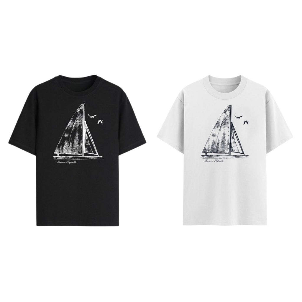 Banana Republic Graphic T-shirt - Retro Fashion Logo Tee, Classic Casual Apparel