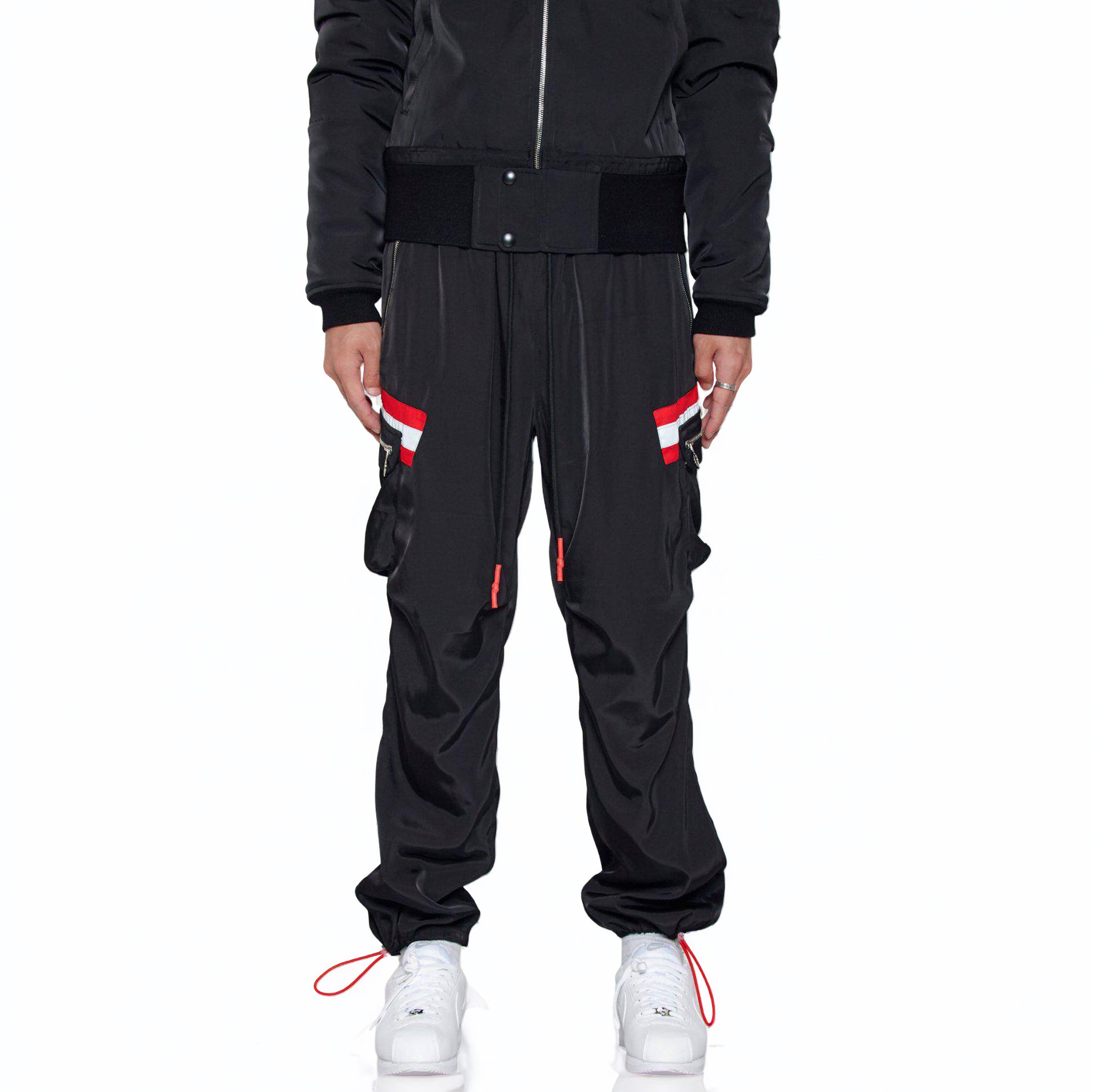 Konus Men's Reflective Tape Utility Cargo Pants in Black