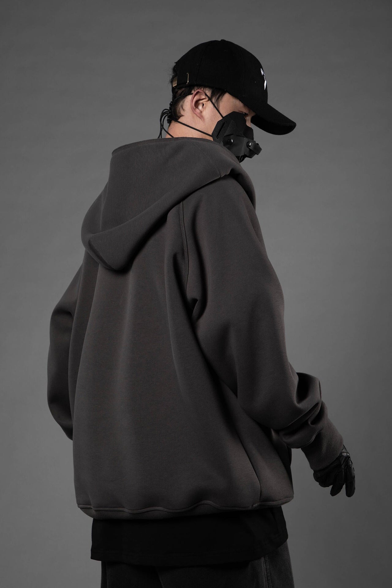 HiH38 Grey Layered Hoodie