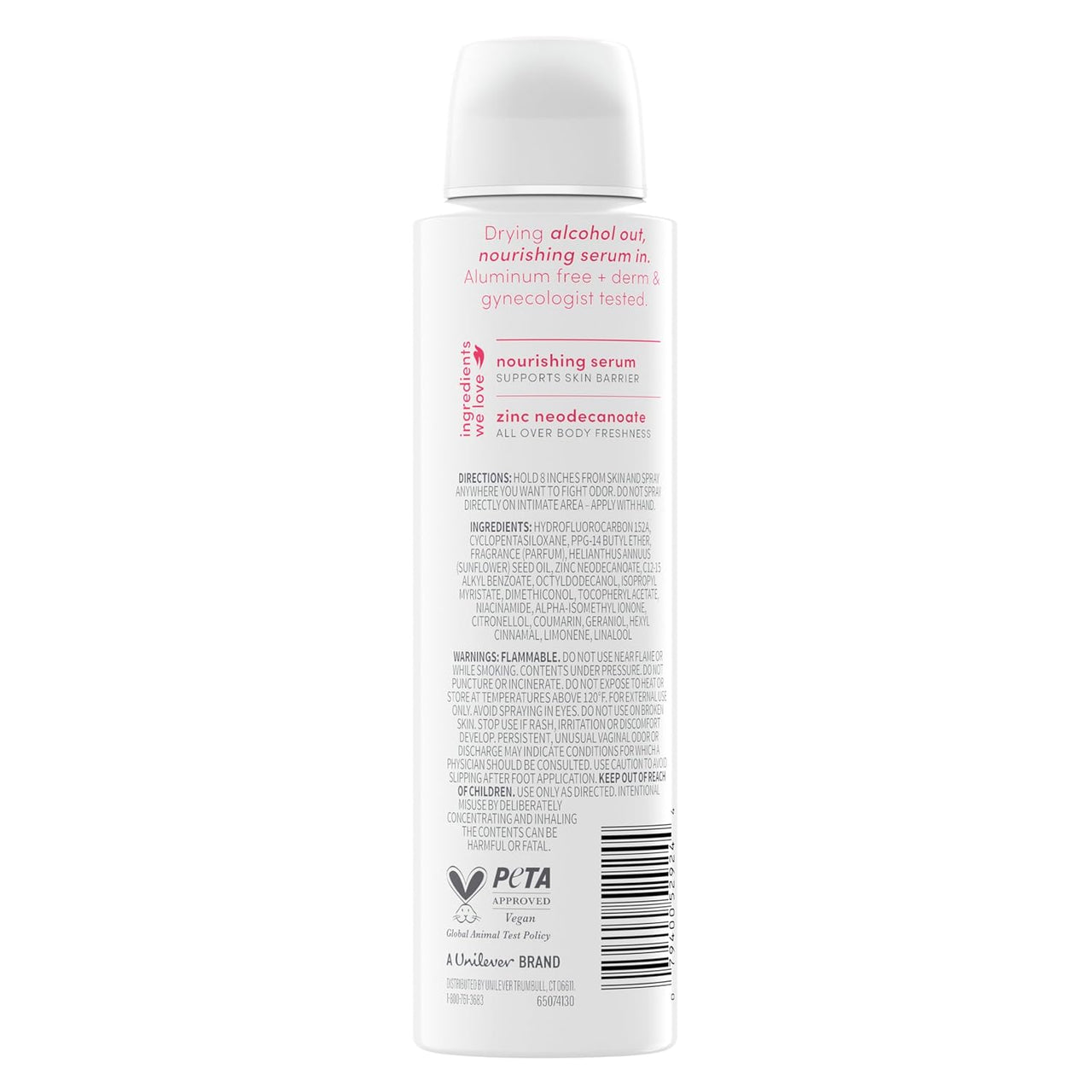 Dove Whole Body Deo Alcohol Free Deodorant Spray for Women Berry Blush 4 oz