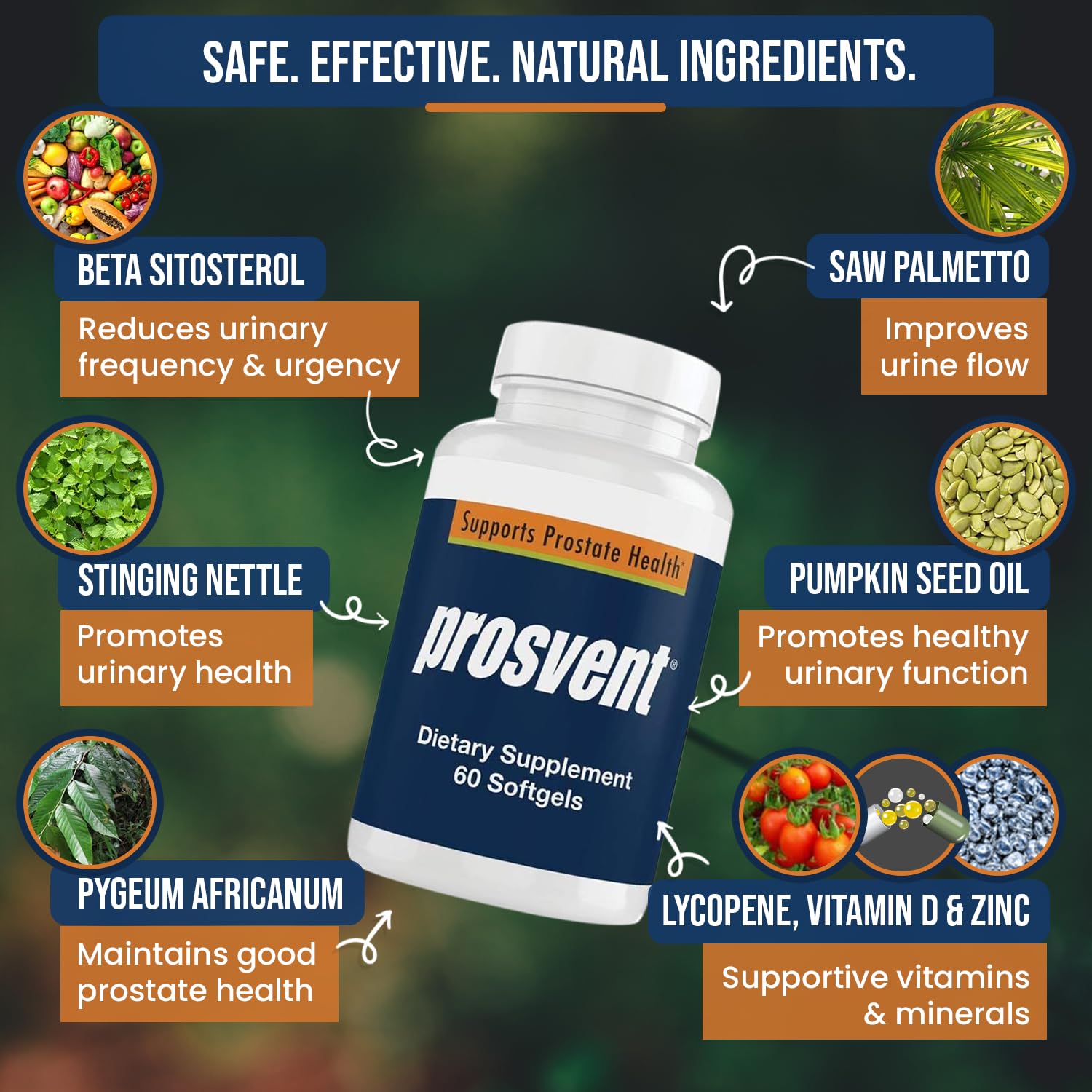Advanced Men's Prostate Support Natural Supplement with Saw Palmetto, Vitamin D, and Zinc to Ease Urinary Frequency & Urgency (60 Count)
