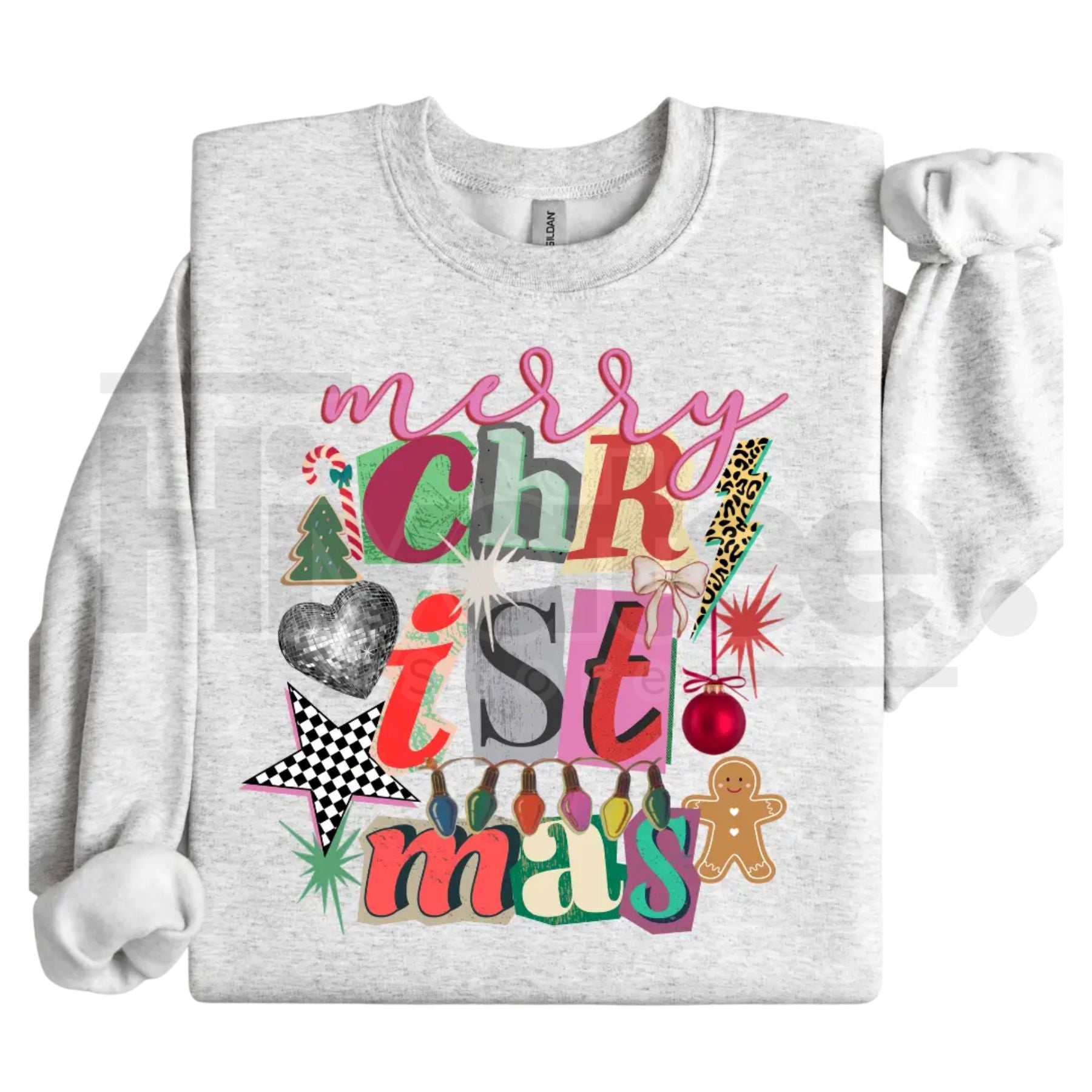 Preppy Girl Collage Y2K Retro Crewneck