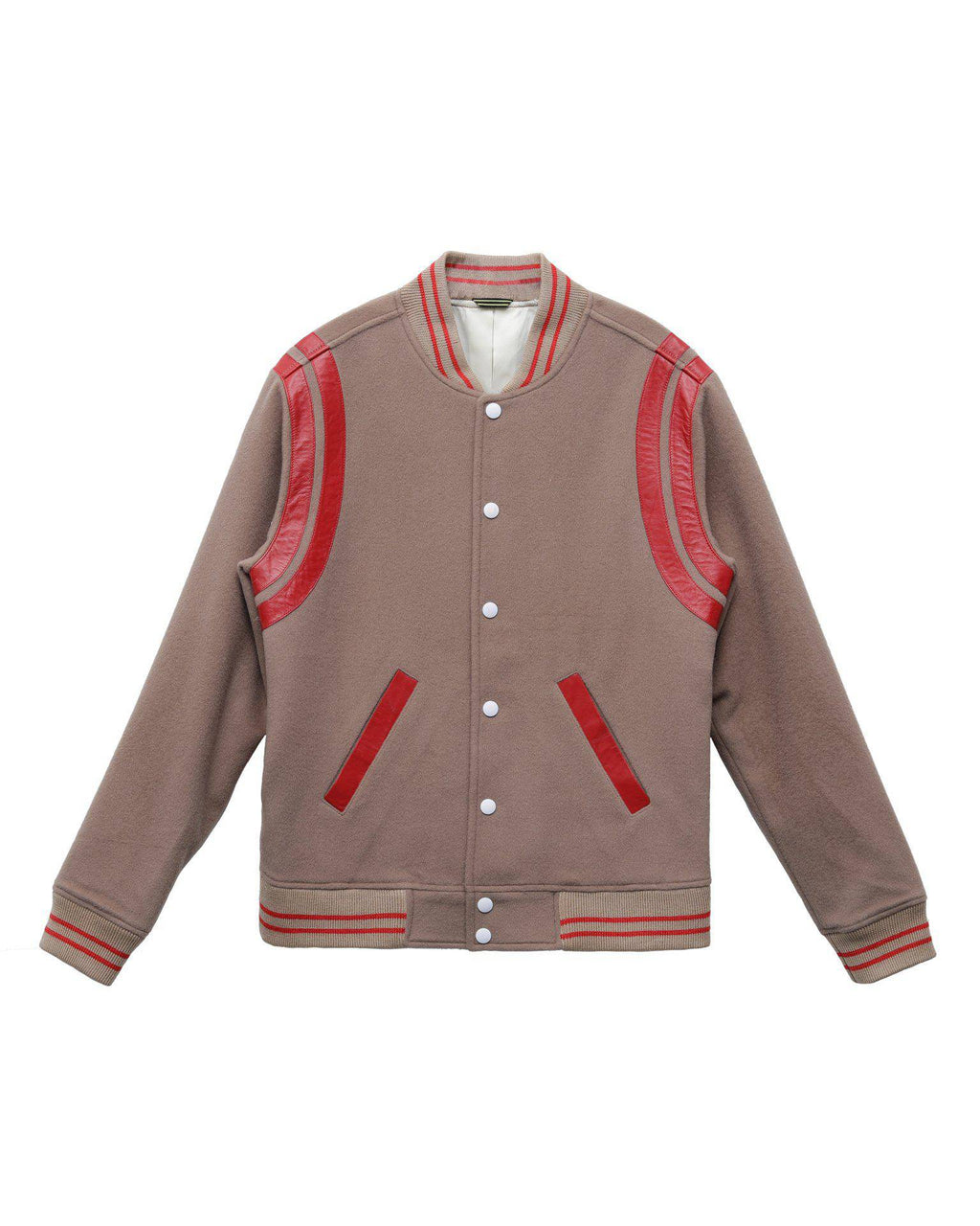 Konus Men's Wool Blend Varsity Jacket in Camel