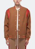 Konus Men's Wool Blend Varsity Jacket in Camel