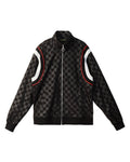 Konus Men's Tonal Checkered Jacket in Black