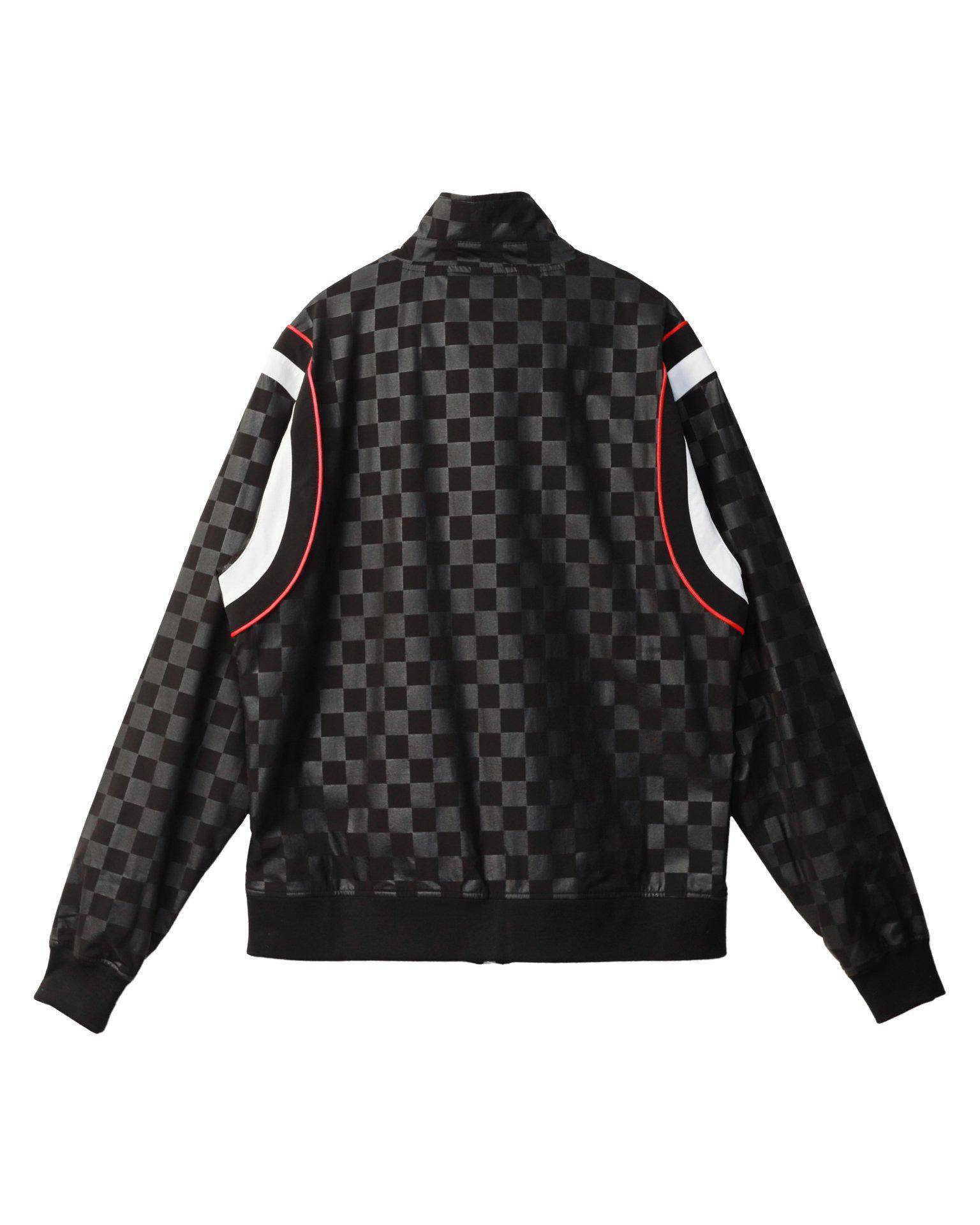 Konus Men's Tonal Checkered Jacket in Black