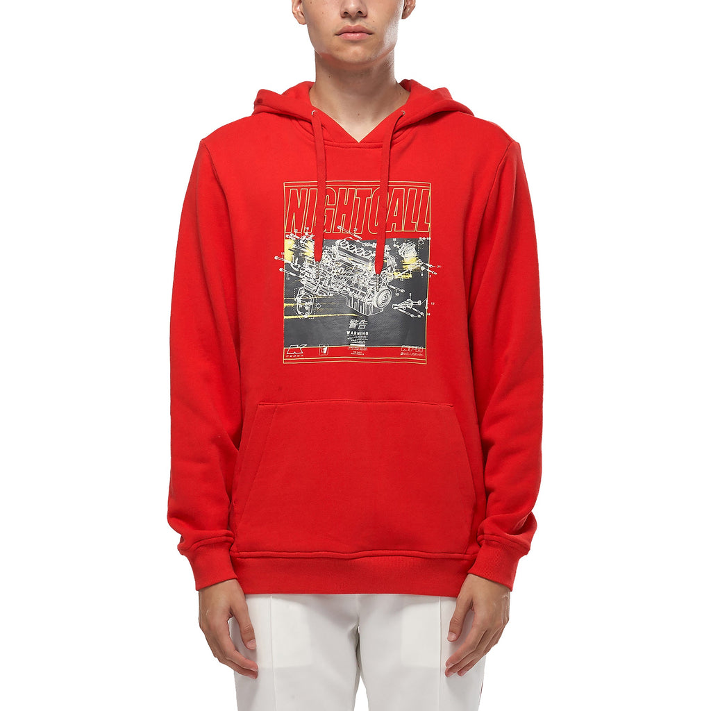 Konus Men's Graphic Pullover Hoodie in Red