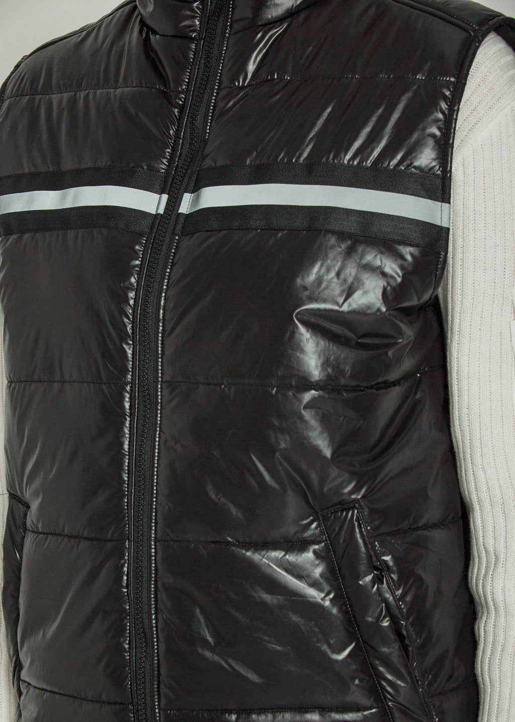 Men's Zip-Up Puffer Vest In Black