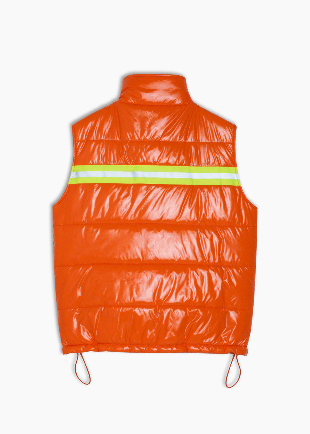 Men's Zip-Up Puffer Vest In Orange