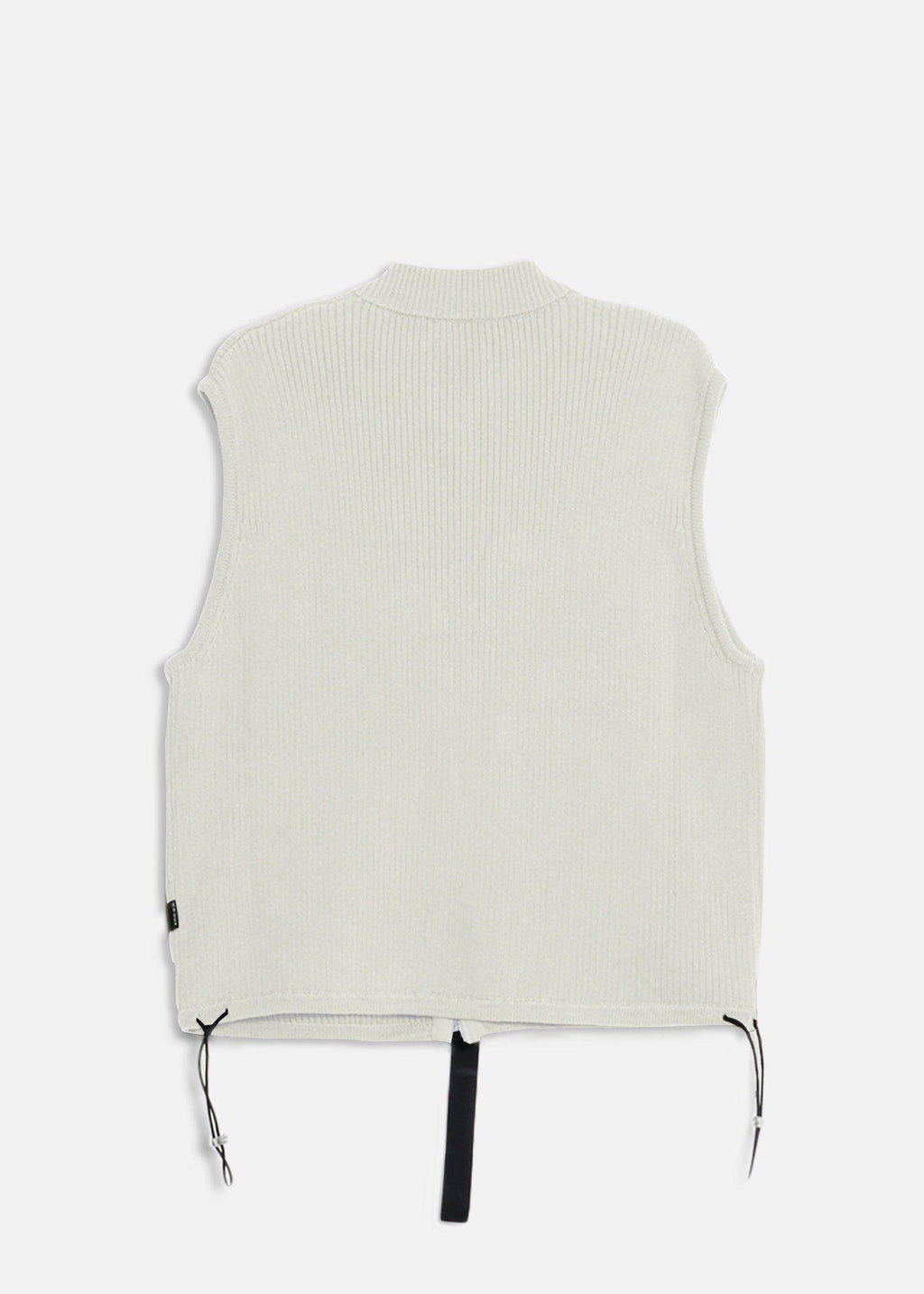 Konus Men's Sweater Utility Vest w/ Bellow Pockets in Off White