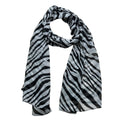 Lightweight Sheer Scarf ,Black White Monochrome Geometric Printed Modern Looks Scarf For Women And Men (See size chart where applicable)