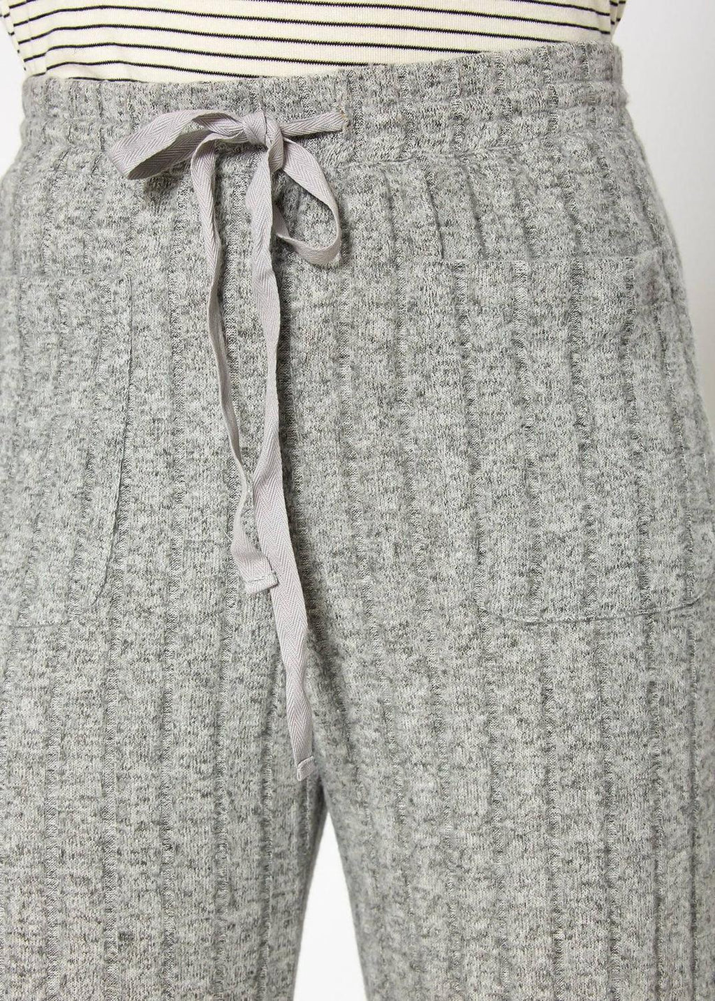 Pleione Women's High Waist Ribbed Knit Straight Pants