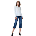 Pleione Women's Cowl Neck Drop Shoulder Layered Hem Top in Mint