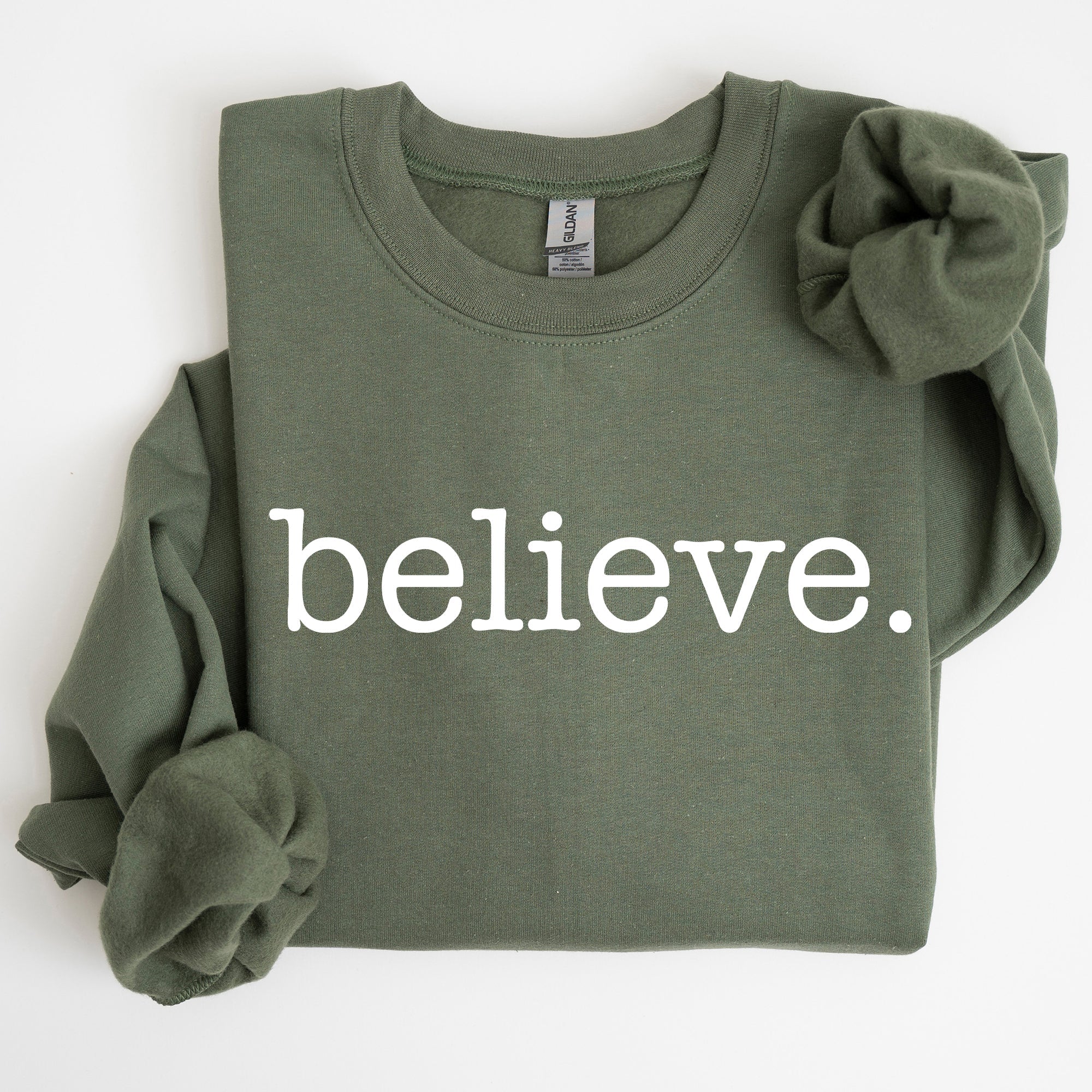 Believe Classic Minimalist Christmas Winter Snow Santa Xmas Cozy Festive Holidays Sweatshirt