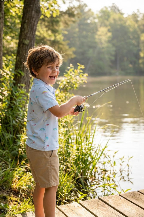 Boys Fish Hook S/S Polo