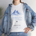 "But Why?" Penguin Mountain T-Shirt - Destined For More Meme Graphic Tee, Werner Herzog Penguin Tribute Shirt, Premium Heavyweight Unisex Existential Humor Top, Minimalist Nature Documentary Apparel, Philosophical Absurdist Streetwear