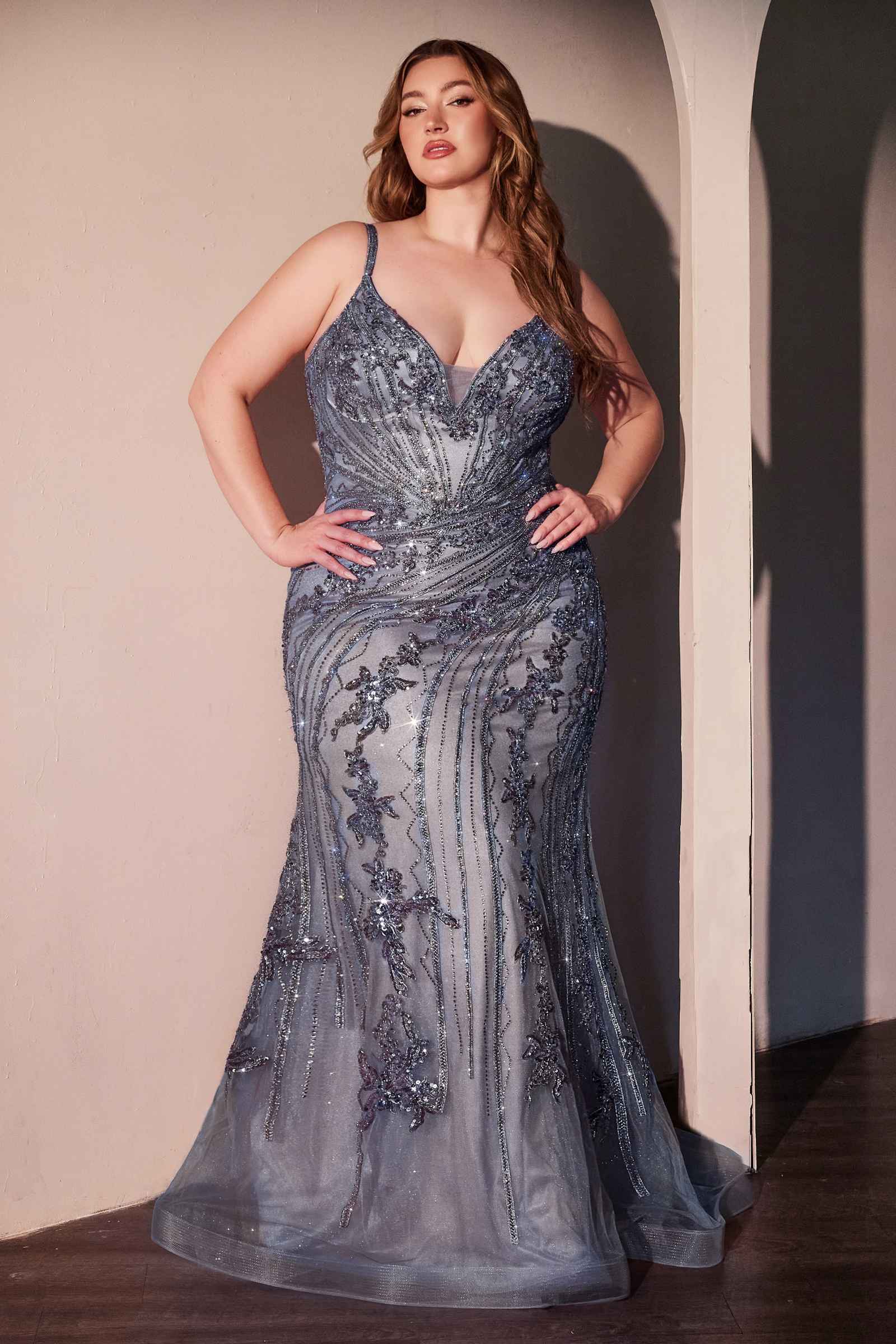 Ladivine CC0389C Dress Lace Embellished Fitted Gown