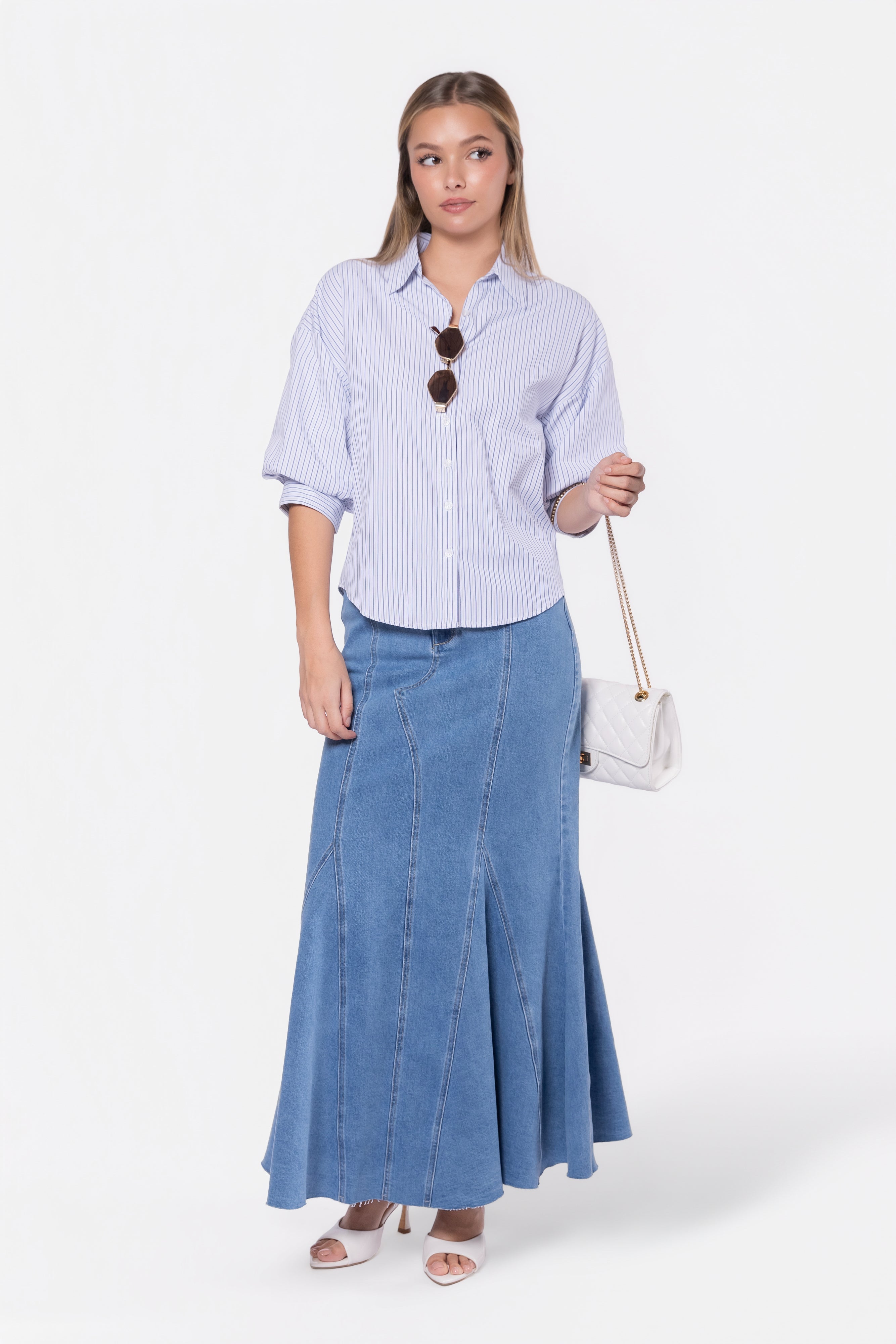 Viviana Top (White Stripe)
