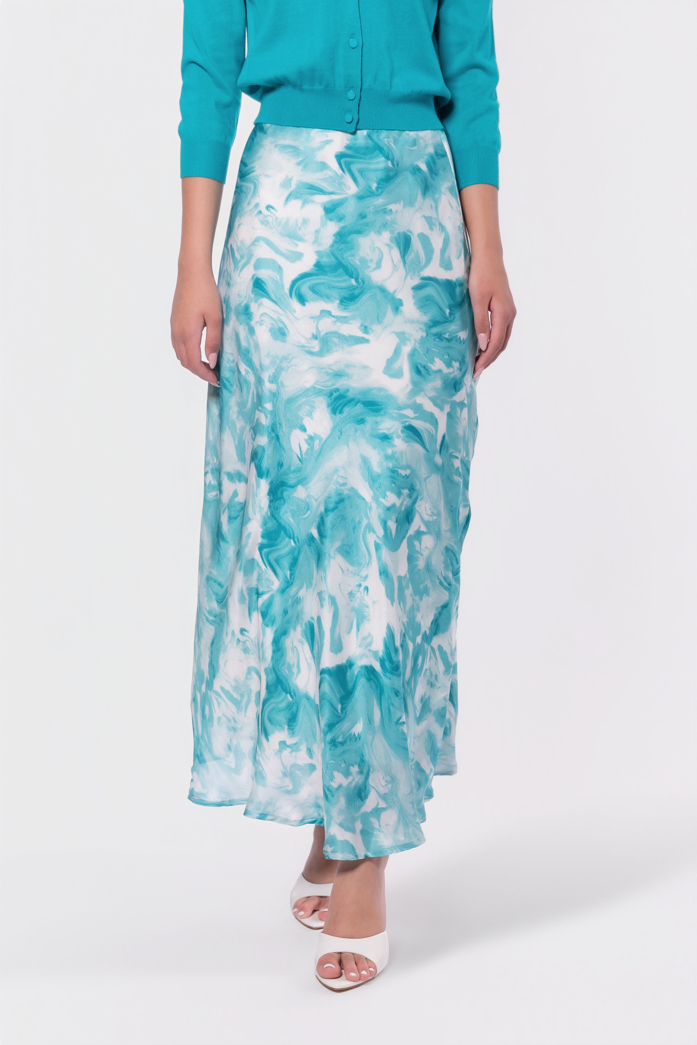 Lisa Skirt (Teal Green Pattern)