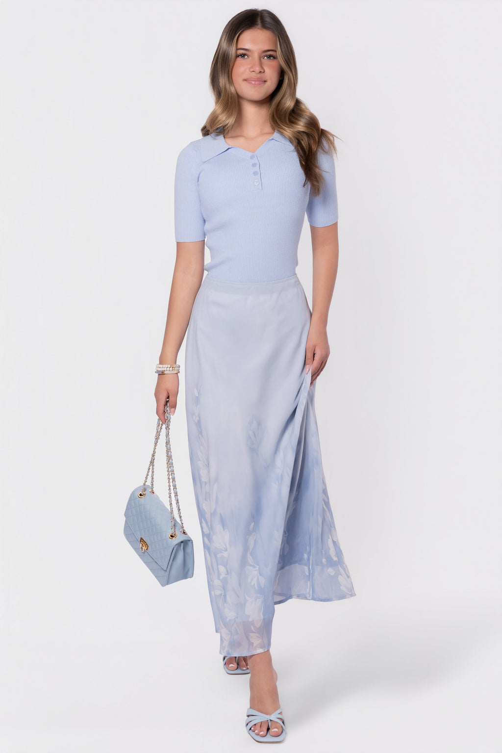Lisa Skirt (Light Blue Flower)