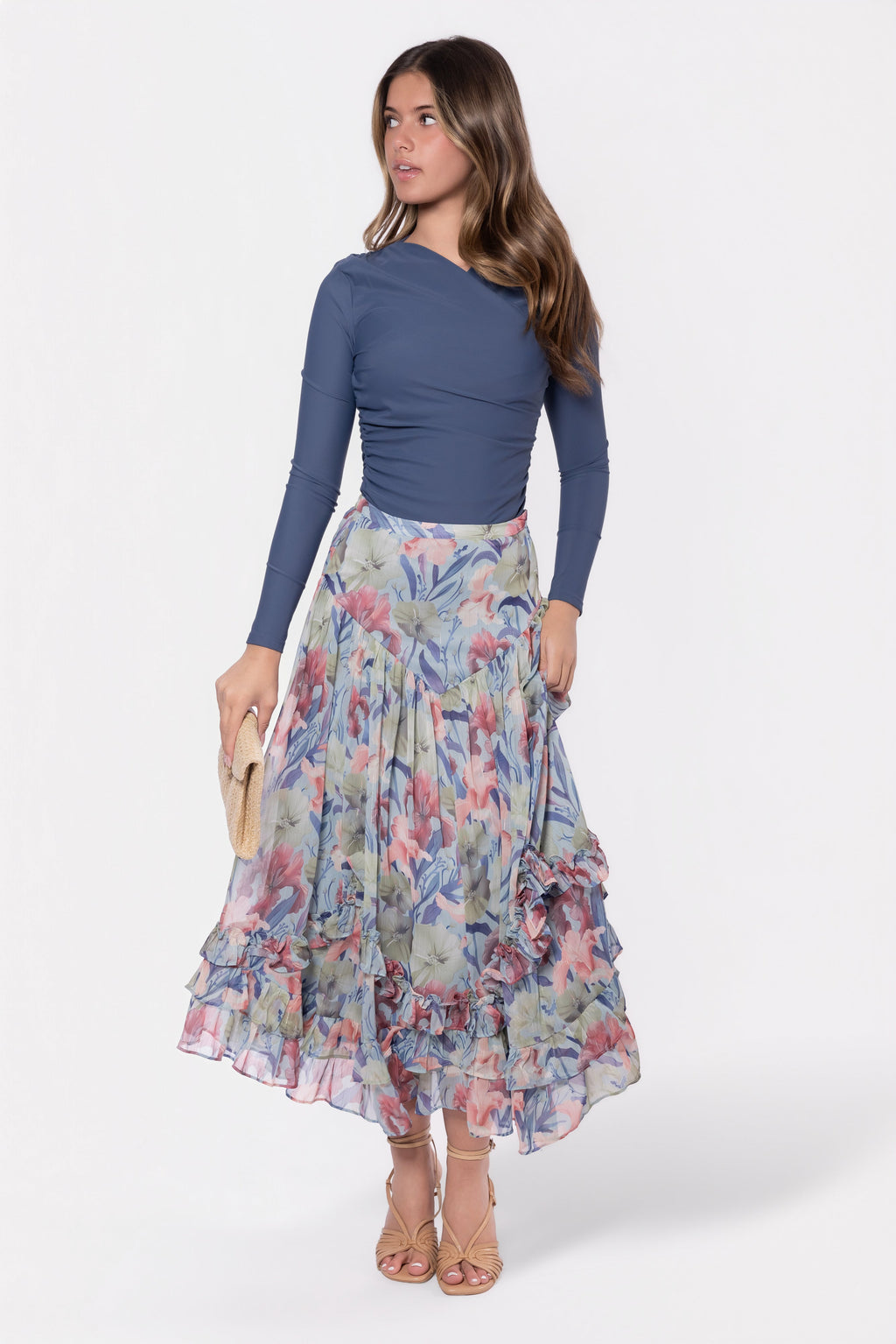 Kalina Skirt (Light Blue Pattern)