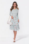 Zena Skirt 26" (Purple/Beige)