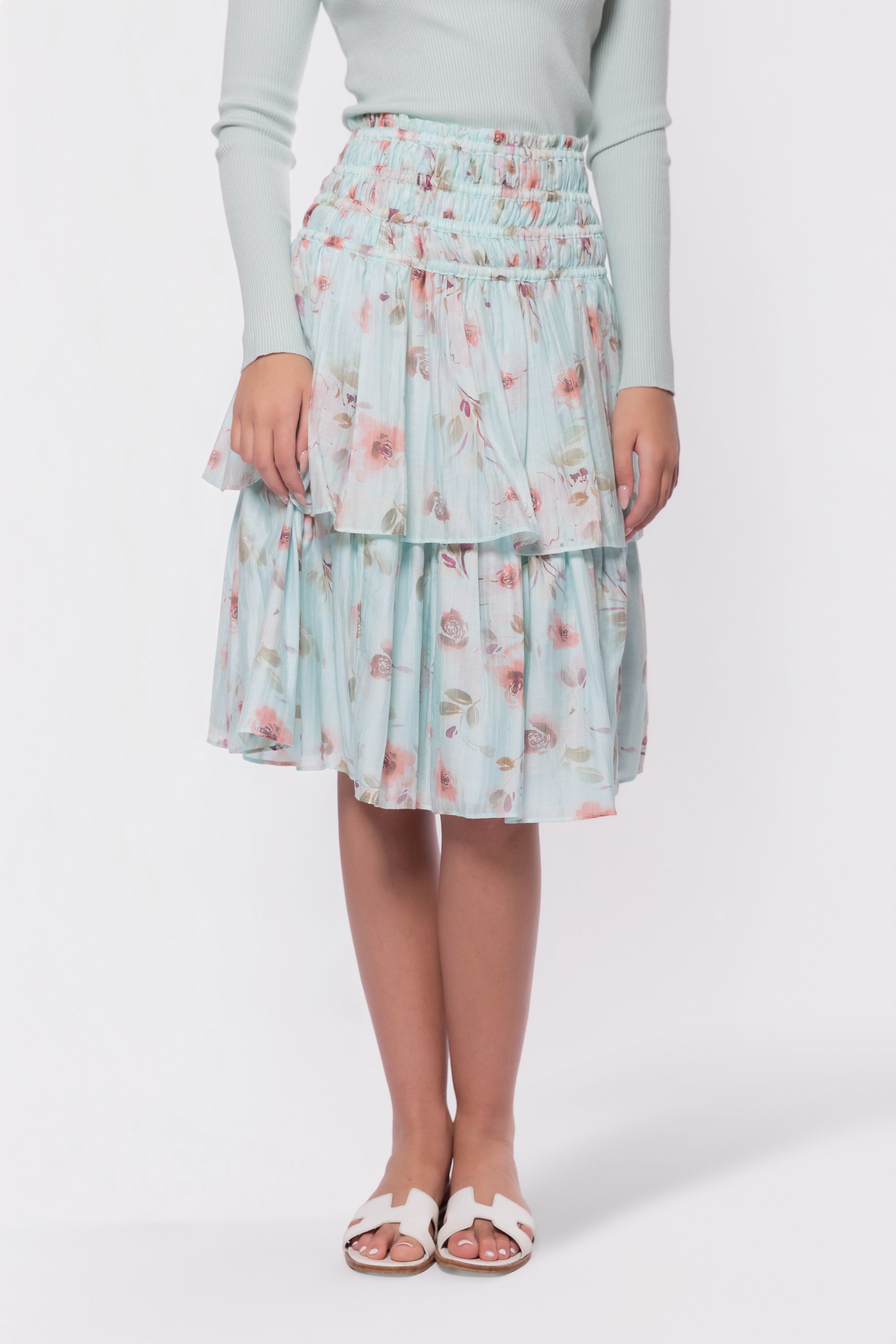 Zena Skirt 26" (Purple/Beige)