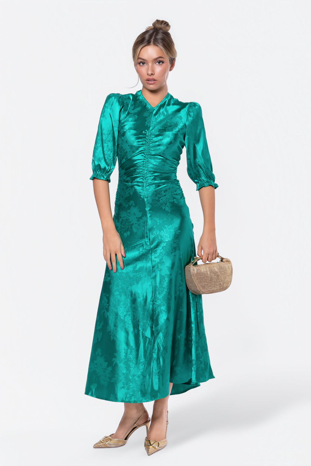 Audrey Dress Short Sleeve (Kelly Green)