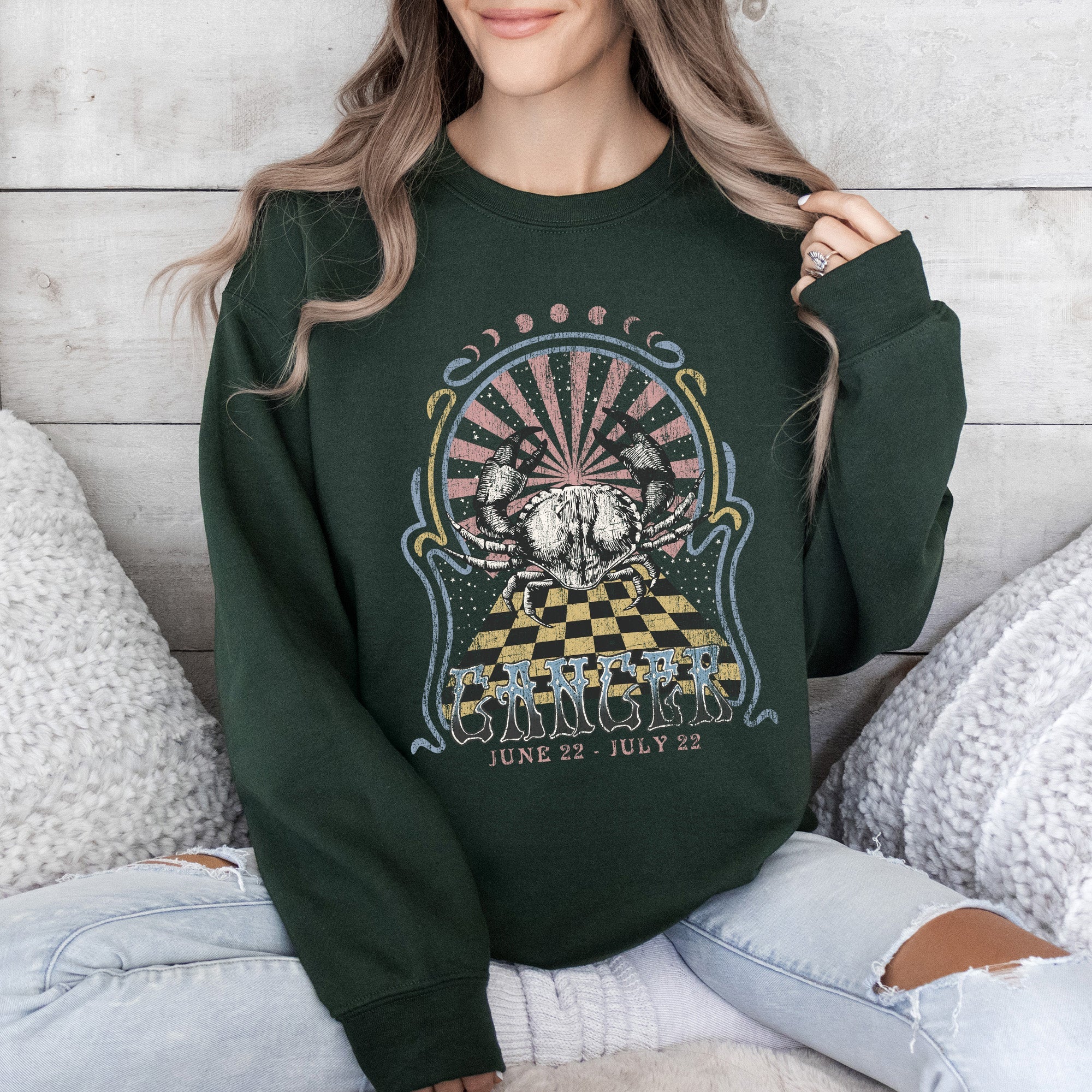 Cancer Zodiac Astrology Horoscope Sign Sweatshirt For Astrology Lovers Cozy Cotton Blend