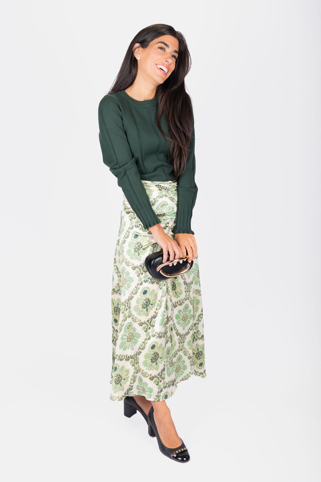 Sylvie Skirt (Green Flower)