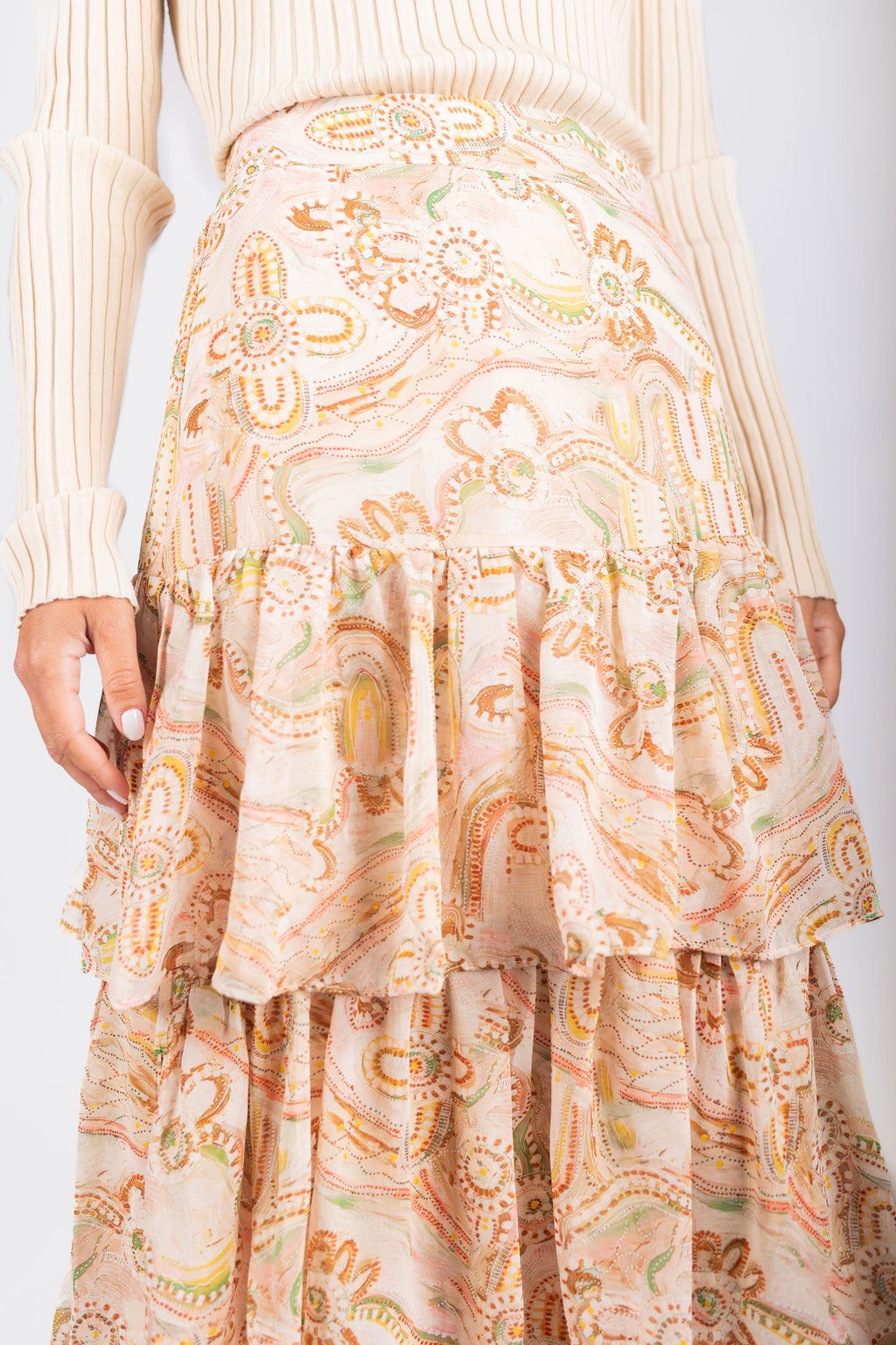 Suri Skirt (Beige/Multi)