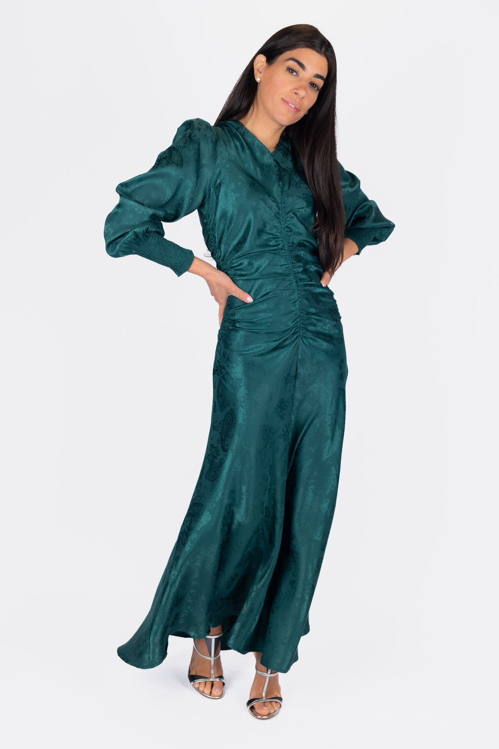 Audrey Dress Long Sleeve (Green)