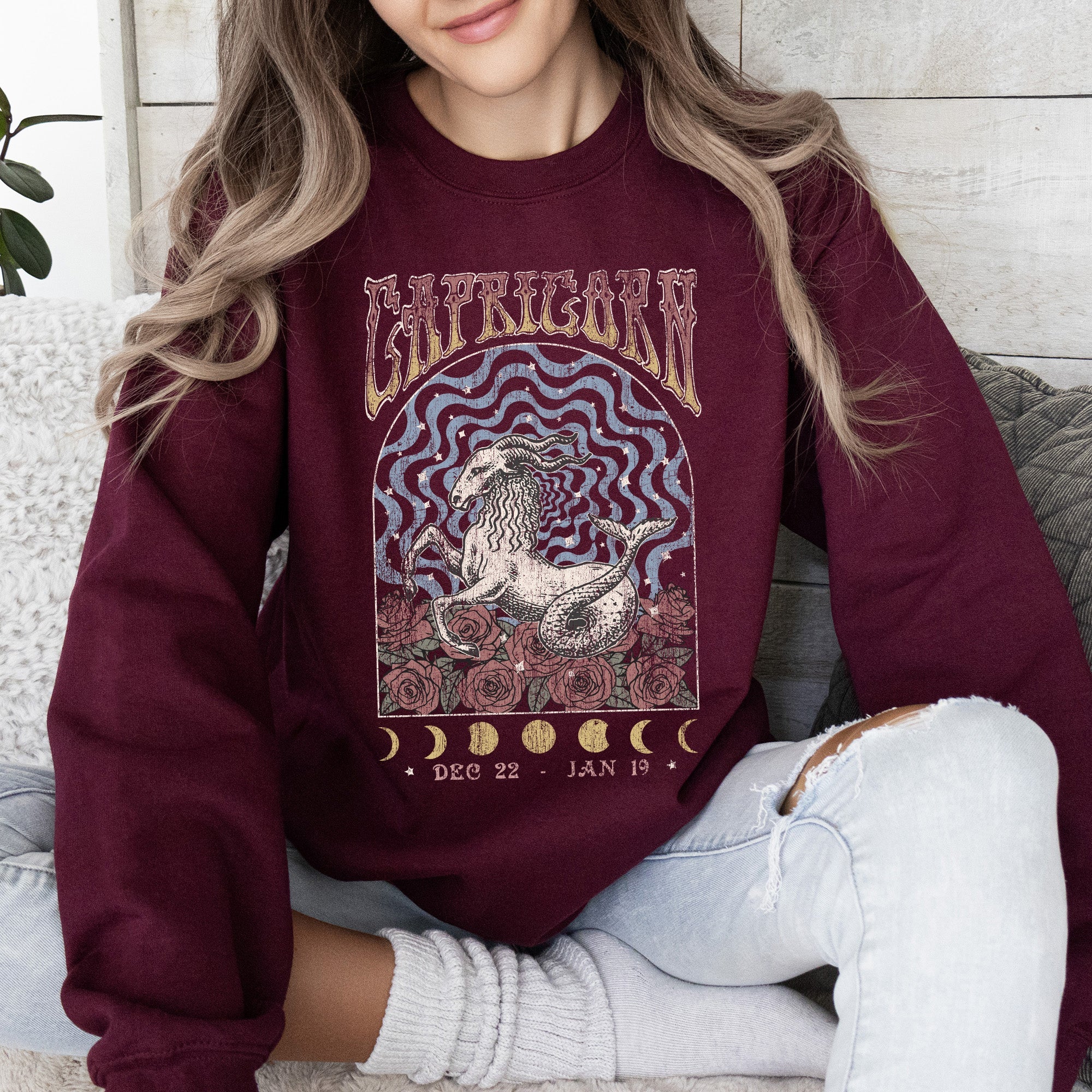 Capricorn Zodiac Astrology Horoscope Celestial Sign Classic Cozy Comfort Sweatshirt