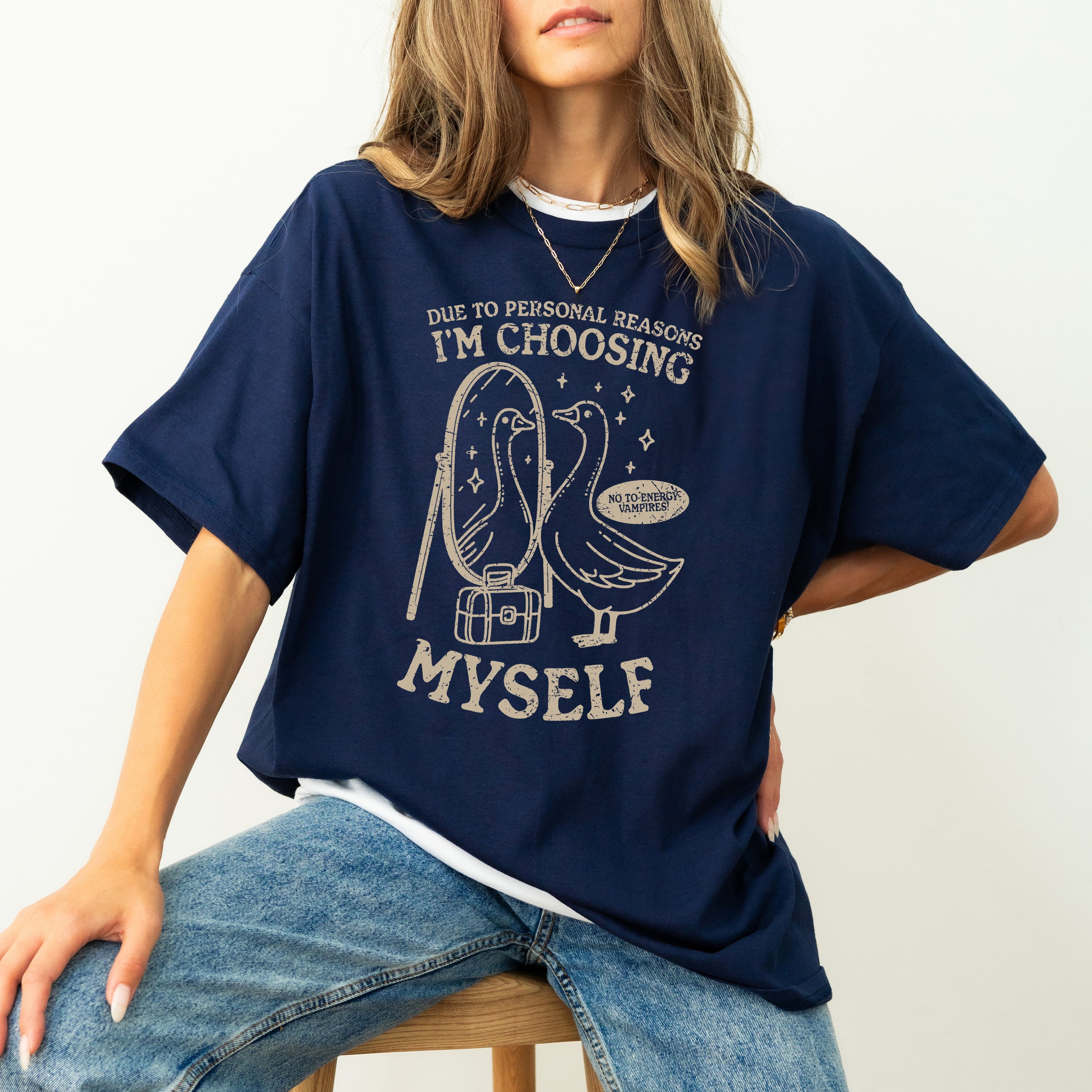 Choosing Myself Mental Health Self Care Meme Positive Reminder Daily Affirmation Comfort Colors Tee