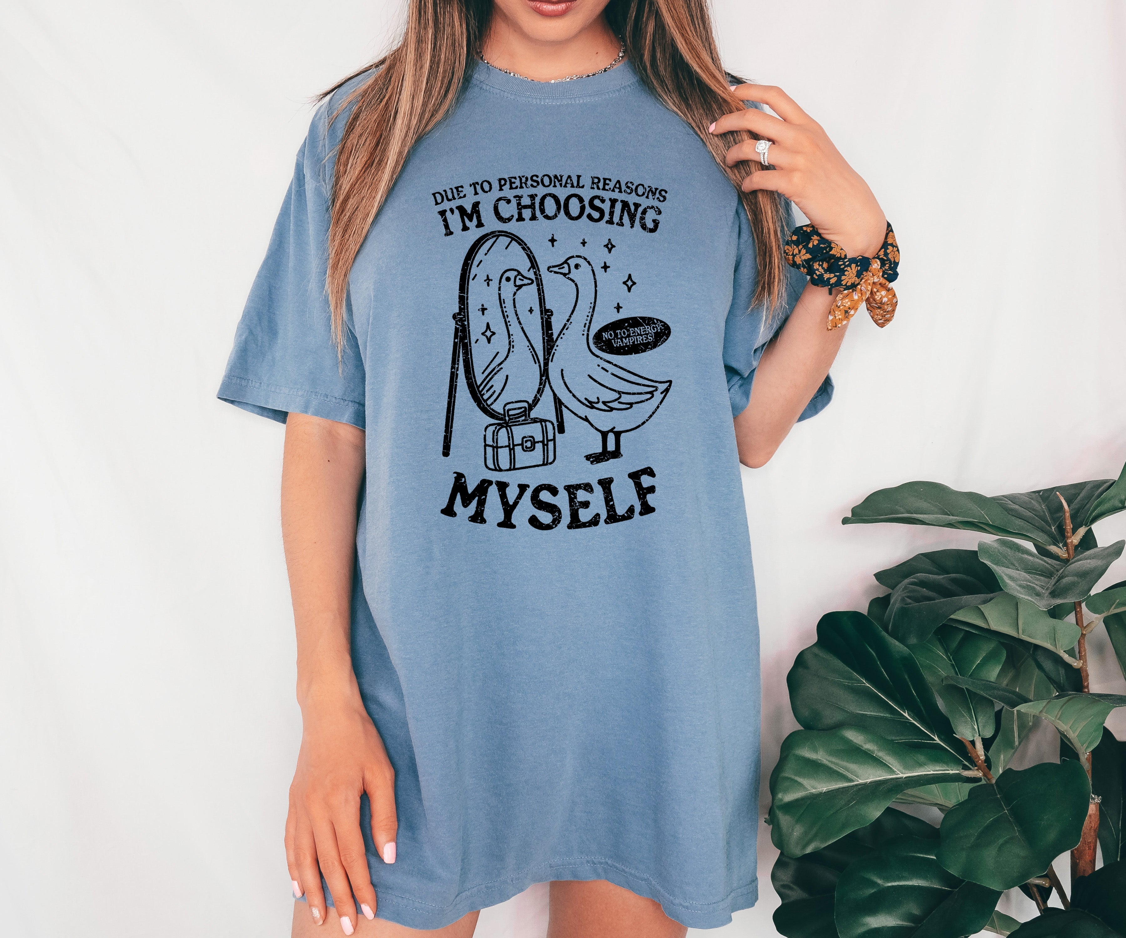 Choosing Myself Mental Health Self Care Meme Positive Reminder Daily Affirmation Comfort Colors Tee