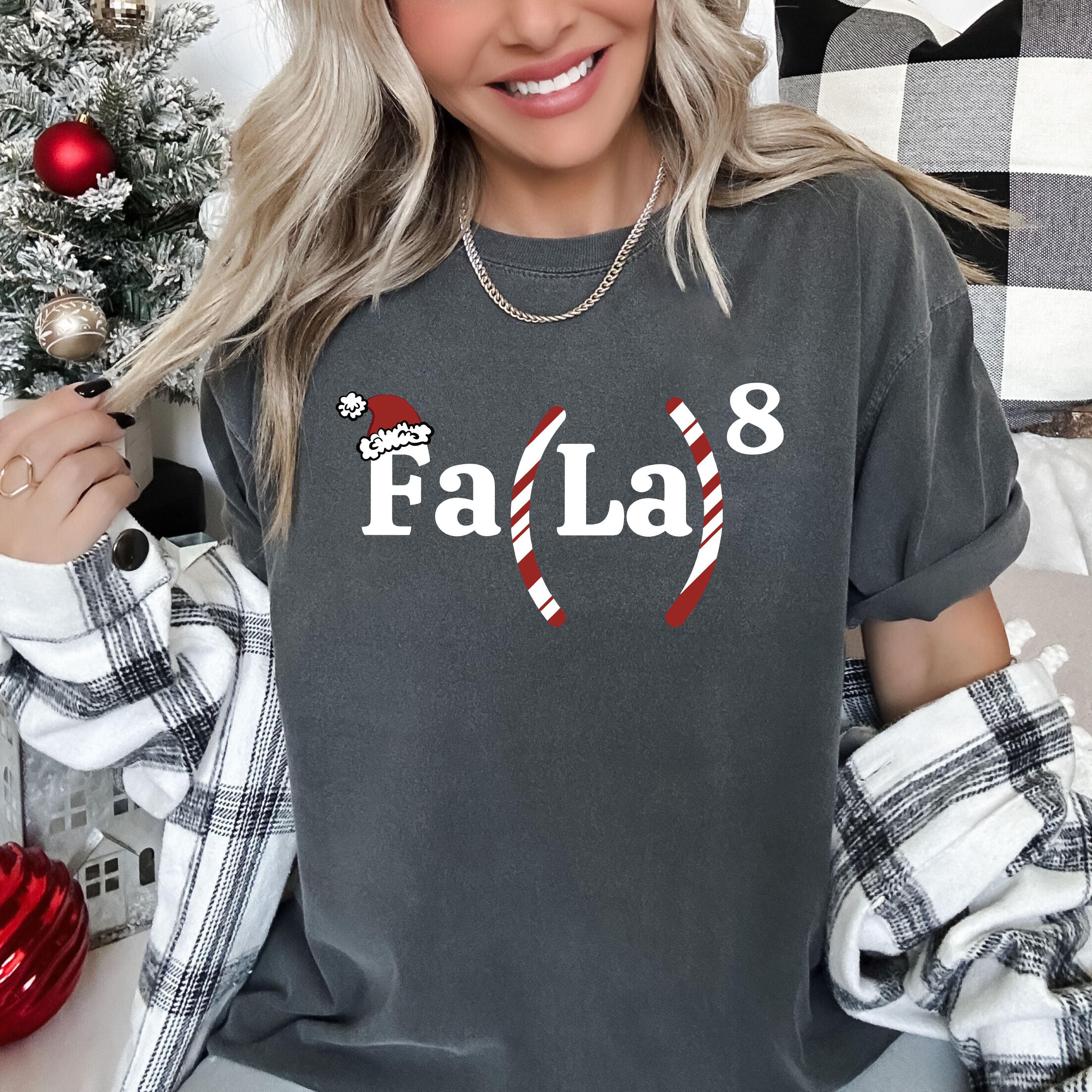 Falala Vintage Classic Christmas Cheer Ornaments Snowflakes Winter Wonderland Holiday Glow Comfort Colors Tee