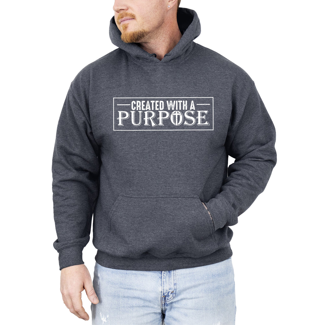 Created With A Purpose Faith Christian Jesus Gospel Religious Values Hooded Sweatshirt