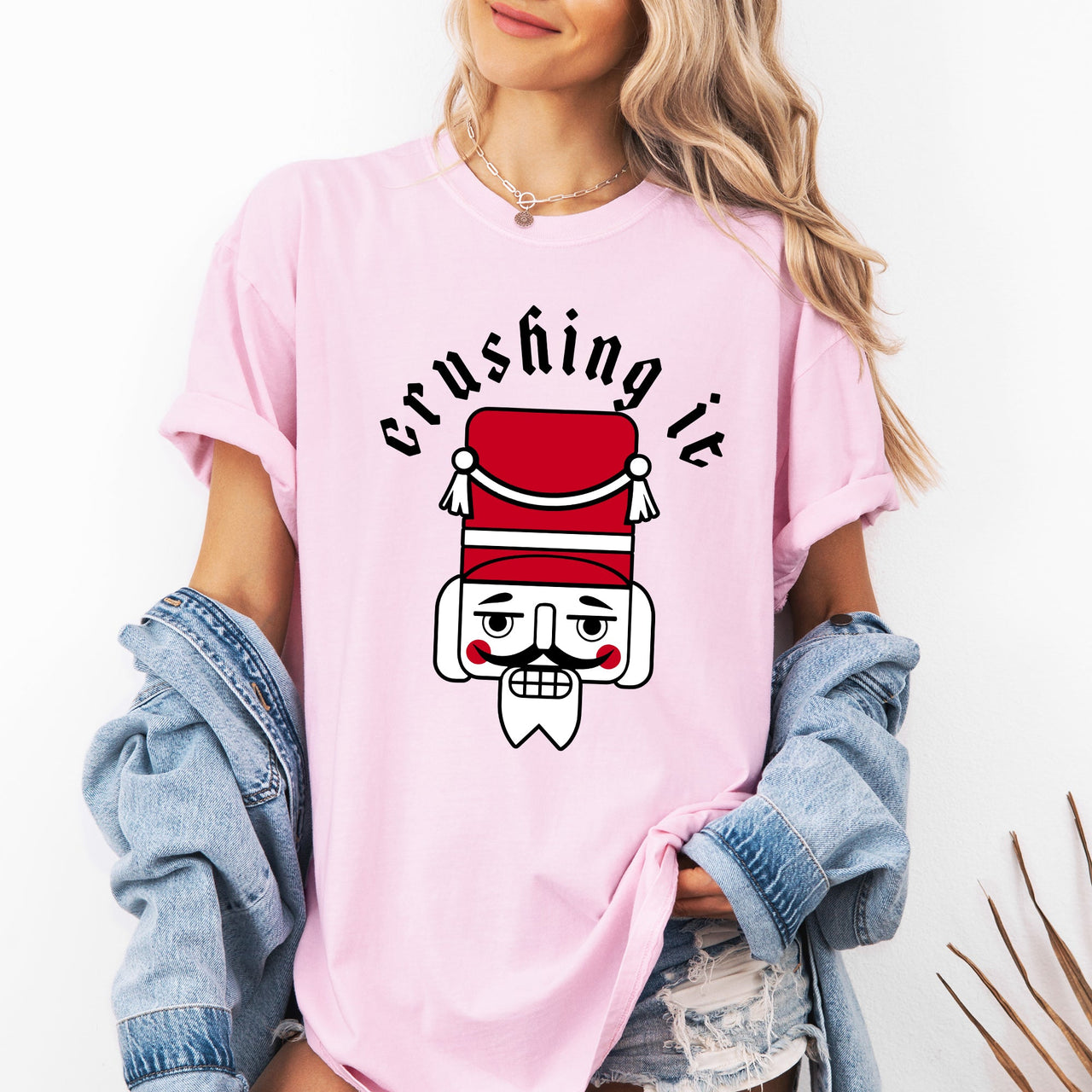 Crushing It Retro Nutcracker Christmas Ballet Winter Santa Xmas Comfort Colors Tee